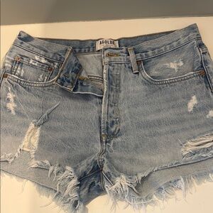 Agolde Blue Jean Shorts Classic Denim Style
